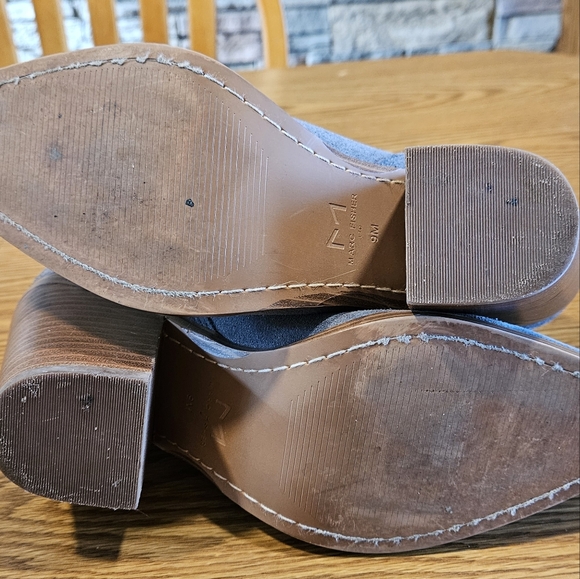 Marc Fisher ML Gadri Gray Leather Ankle Cowboy Boots - Picture 4 of 7